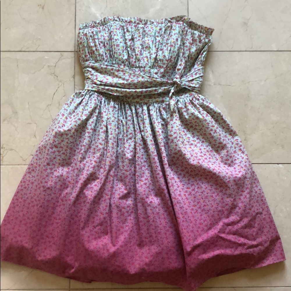 Betsey Johnson Ditsy floral strapless ombré dress